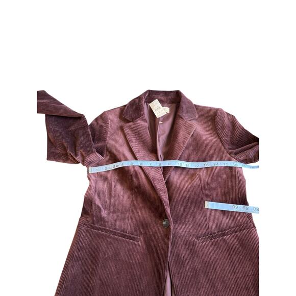 Loft Blazer Brown Corduroy Gremlin Moody Rustic Office Work Career Size 0 - Picture 9 of 11
